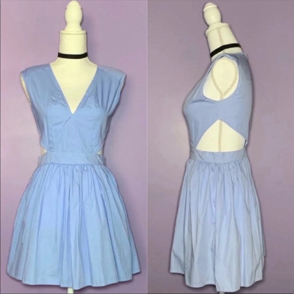 Light blue side cut out dress